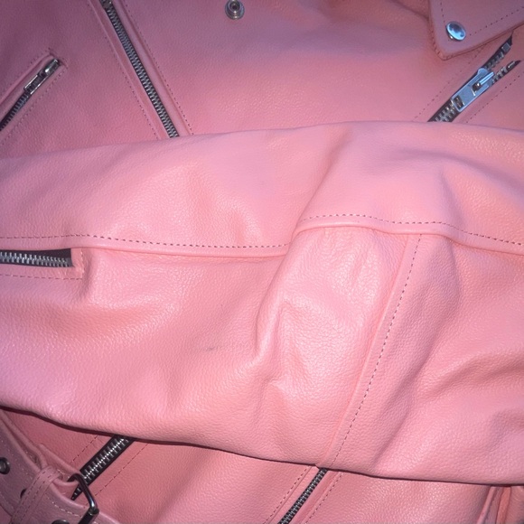 ALLSTATE LEATHER ladies 2x baby pink biker jacket - Picture 9 of 14